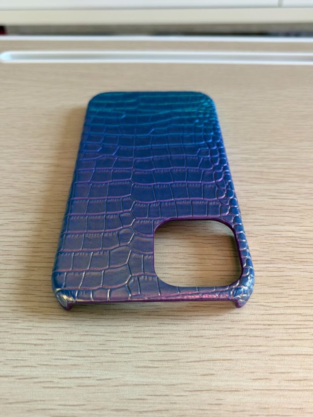 4 for $12 Iridescent Purple Blue Croc Embossed iPhone 12 Pro Max Case - Picture 5 of 8